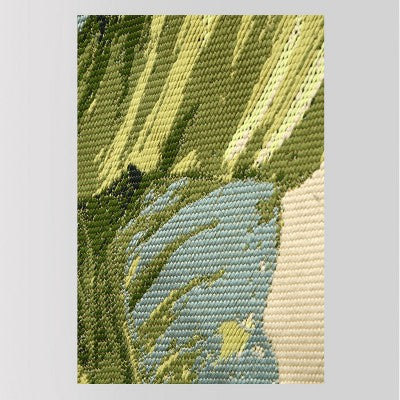  9'x12' Vacation Tropical Rectangular Woven Outdoor Area Rug Green - Threshold™