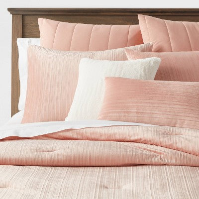  8pc Luxe Velvet Comforter Set Salmon Pink - Threshold™