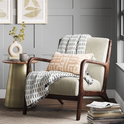 Dash Kantha Solid Throw Blanket Black - Threshold™