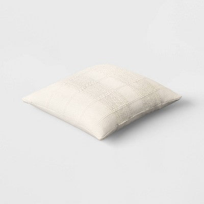  Textural Solid Square Throw Pillow Off-White - Threshold™
