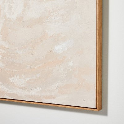 30" X 30" Hope To Taupe Framed Embellished Canvas Light Wood - Threshold™ Designed With Studio McGee