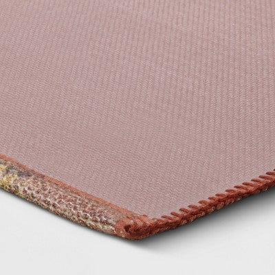  Southbury Washable Printed Diamond Persian Style Rug Rust - Threshold™
