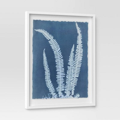  (Set Of 2) 16" X 20" Float Mount Plant Print Framed Wall Poster Set White - Threshold™