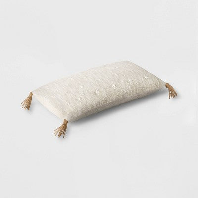  Oversize Woven Jacquard Lumbar Throw Pillow With Tassels - Threshold™