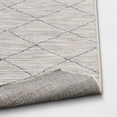  Mira Geometric Diamond Indoor/Outdoor Rug Cream - Threshold™