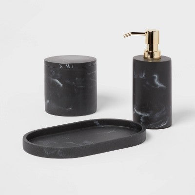  Marble Bath Tray Black - Threshold™