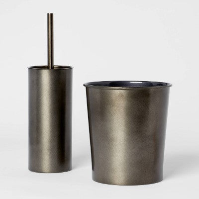  Aluminum Waste With Aged Metal Finish Gray - Threshold™