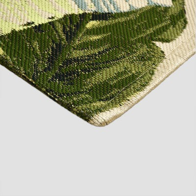  9'x12' Vacation Tropical Rectangular Woven Outdoor Area Rug Green - Threshold™