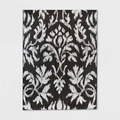  Garden Ikat Outdoor Rug Black - Threshold