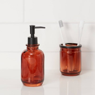  Apothecary Glass Soap/Lotion Dispenser Amber - Threshold™