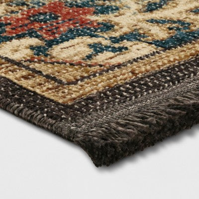  Floral Woven Medallion Persian Rug - Threshold
