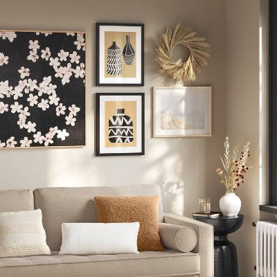  30" X 36" Ditsy Floral Framed Canvas Natural - Threshold™