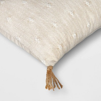  Oversize Woven Jacquard Lumbar Throw Pillow With Tassels - Threshold™
