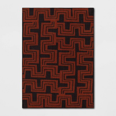  Geometric Area Rug Orange/Black - Threshold™