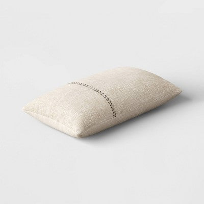  Oversized Stitched Lumbar Throw Pillow Neutral - Threshold™