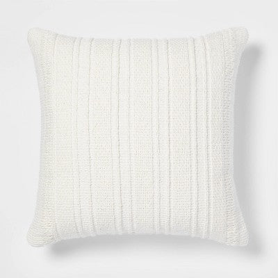  Oversized Textural Woven Throw Pillow Cream - Threshold™