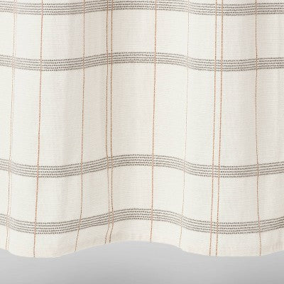  Woven Modern Plaid Shower Curtain Ivory - Threshold™