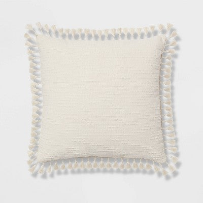  Euro Textured Slub Tassel Decorative Throw Pillow - Threshold™