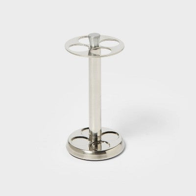  Brushed Stainless Steel Toothbrush Holder - Threshold™: Elegant Bathroom Accessory, Metal Stand For Oral Hygiene