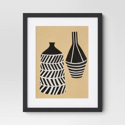  (Set Of 2) 16" X 20" Vase Set I And II Framed Decorative Wall Art Set With Mat - Threshold™