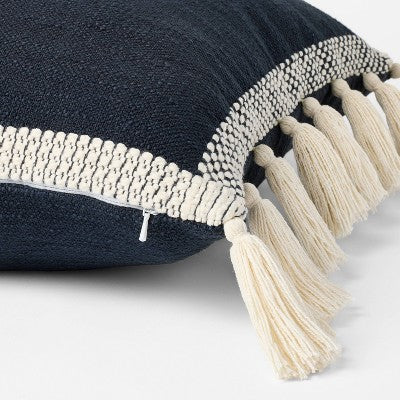  Woven Frame Square Throw Pillow With Side Tassels - Threshold™ Designed With Studio McGee
