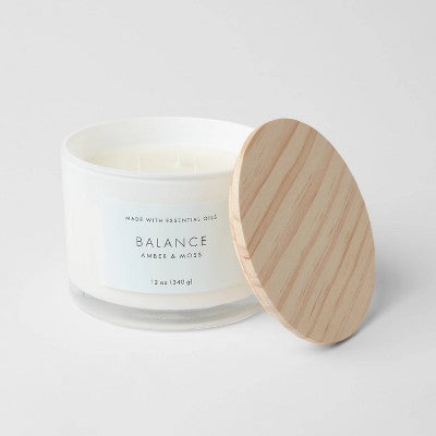  Wood Lidded Glass Wellness Balance Candle - Threshold™
