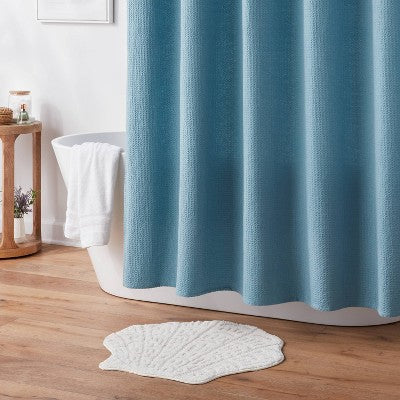  24"x24" Seashell Shaped Coastal Non-Skid Bath Rug - Threshold™