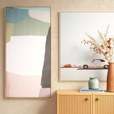  47" X 24" Mauve Abstract Framed Canvas - Threshold™