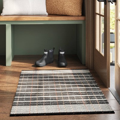  2'x3' Handloom Mixed Fibre Striped Rug - Threshold™