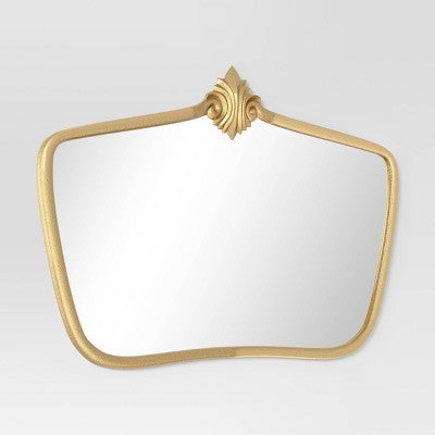  Cast Decorative Metal Wall Mirror Gold - Threshold™