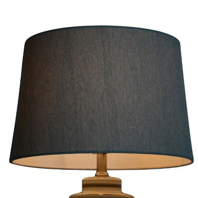  Large Linen Mod Drum Lampshade Gray - Threshold™: Slip Uno Fitter, No Assembly Required