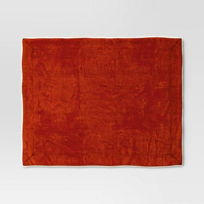  Solid Printed Plush With Shearling Reverse Throw Blanket - Threshold™