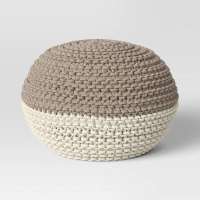  Cloverly Chunky Knit Pouf - Threshold