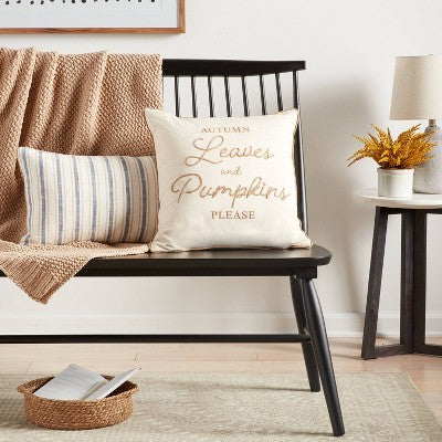  Woven Striped With Plaid Reverse Throw Pillow - Threshold™