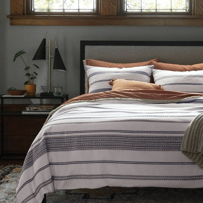  Cotton Woven Stripe Duvet Cover & Sham Set - Threshold™