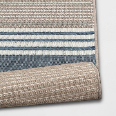  Sand Stripe Outdoor Rug Blue - Threshold™