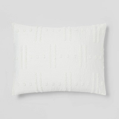  8pc Tufted Broken Stripe Comforter Bedding Set White - Threshold™