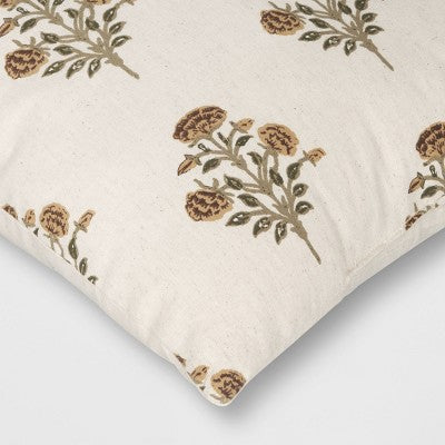 Block Print Floral Square Throw Pillow - Threshold™