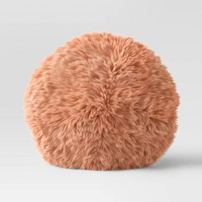  Long Faux Fur Round Throw Pillow - Threshold™