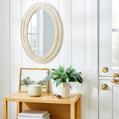  20" X 28" Light Woven Oval Mirror - Threshold™ Designed With Studio McGee