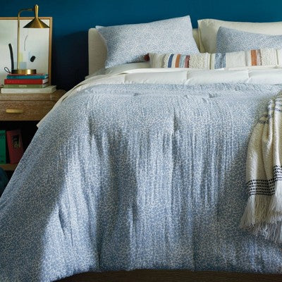  Traditional Floral Printed Cotton Comforter & Sham Set Blue - Threshold™
