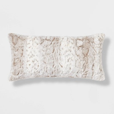  Snow Leopard Ombre Faux Fur Throw Pillow - Threshold™