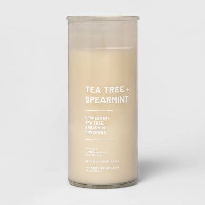  Glass Jar Tea Tree And Spearmint Candle Beige - Threshold™