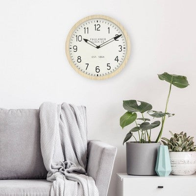 16" Wall Clock Wood - Threshold™
