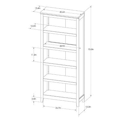  72" Carson 5 Shelf Bookcase - Threshold