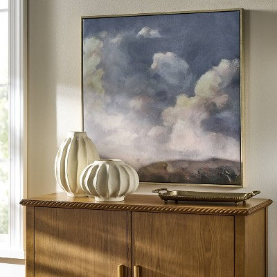  30"x30" Clouds Framed Canvas - Threshold™ Designed With Studio McGee