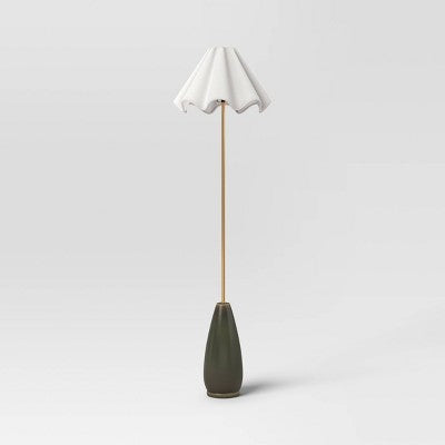  Wavy Shade Collection With Ceramic Base Floor Lamp - Threshold™