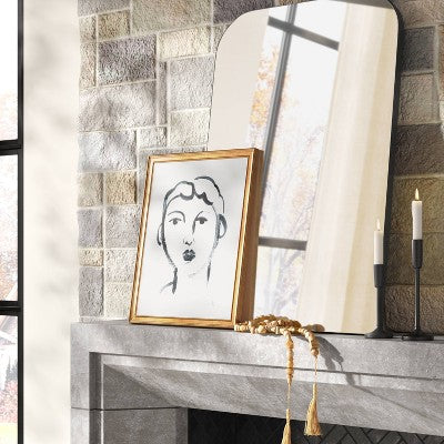  24" X 36" Infinity Mantle Mirror Black - Threshold™