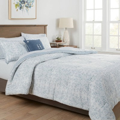  7pc Medallion Comforter Bedding Set With Sheets Blue - Threshold™