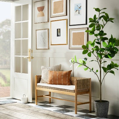  (Set Of 2) 16" X 20" Jute Framed Wall Canvases Walnut - Threshold™ Designed With Studio McGee